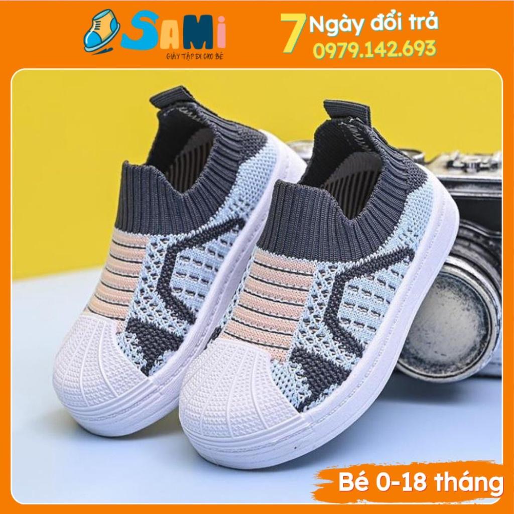 Giày Lười Cho Bé Trai Bé Gái Cổ Chun Đế Bệt Chống Trơn Trượt Từ 1 Đến 3 tuổi G036