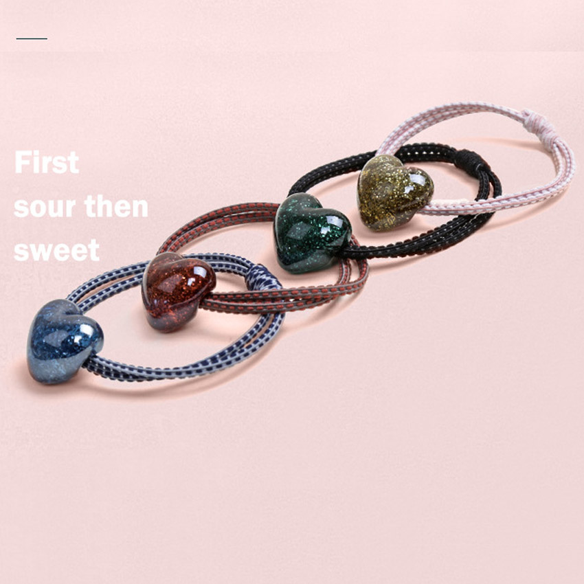 Dây buộc tóc trái tim thiếu nữ NASI dễ thương phong cách hàn quốc thun cột tóc nữ co giãn tốt phụ kiện tóc