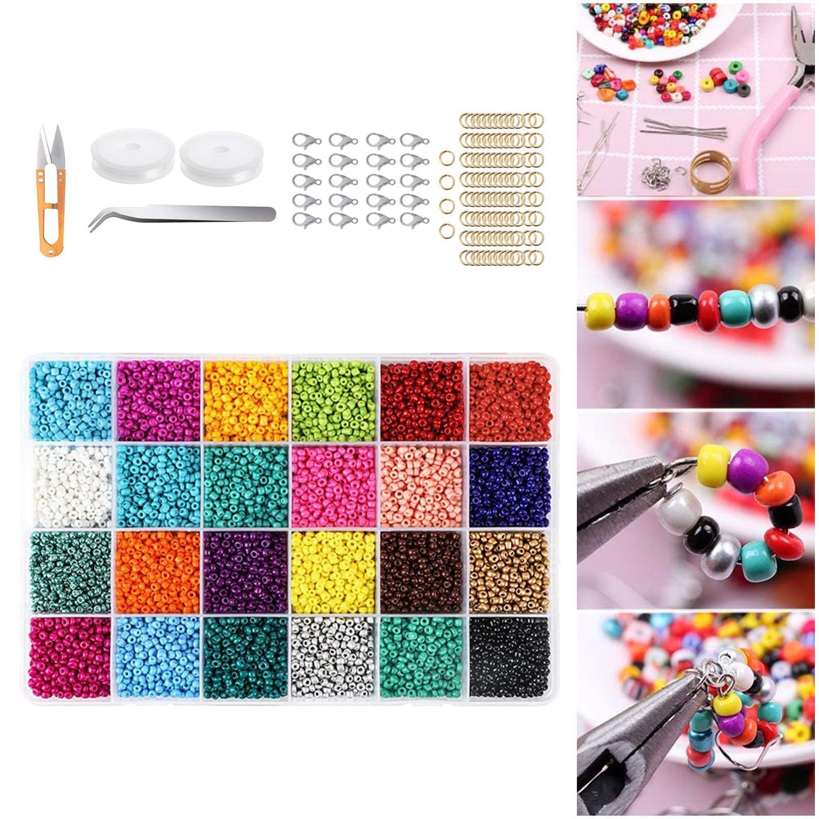 Glass Seed Beads Assorted Small Beads for DIY Jewelry Making Kit Crafts 16000pcs