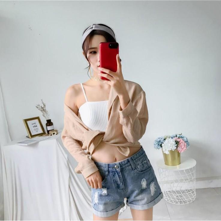 Áo ngực bra 2 dây gân tăm cực đẹp