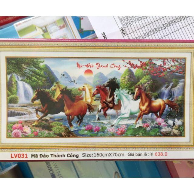 Tranh Đính Đá MÃ ĐÁO THÀNH CÔNG . Kích Thước: 1m2 x 54cm - 1m6 x 70cm - 2m x 85cm