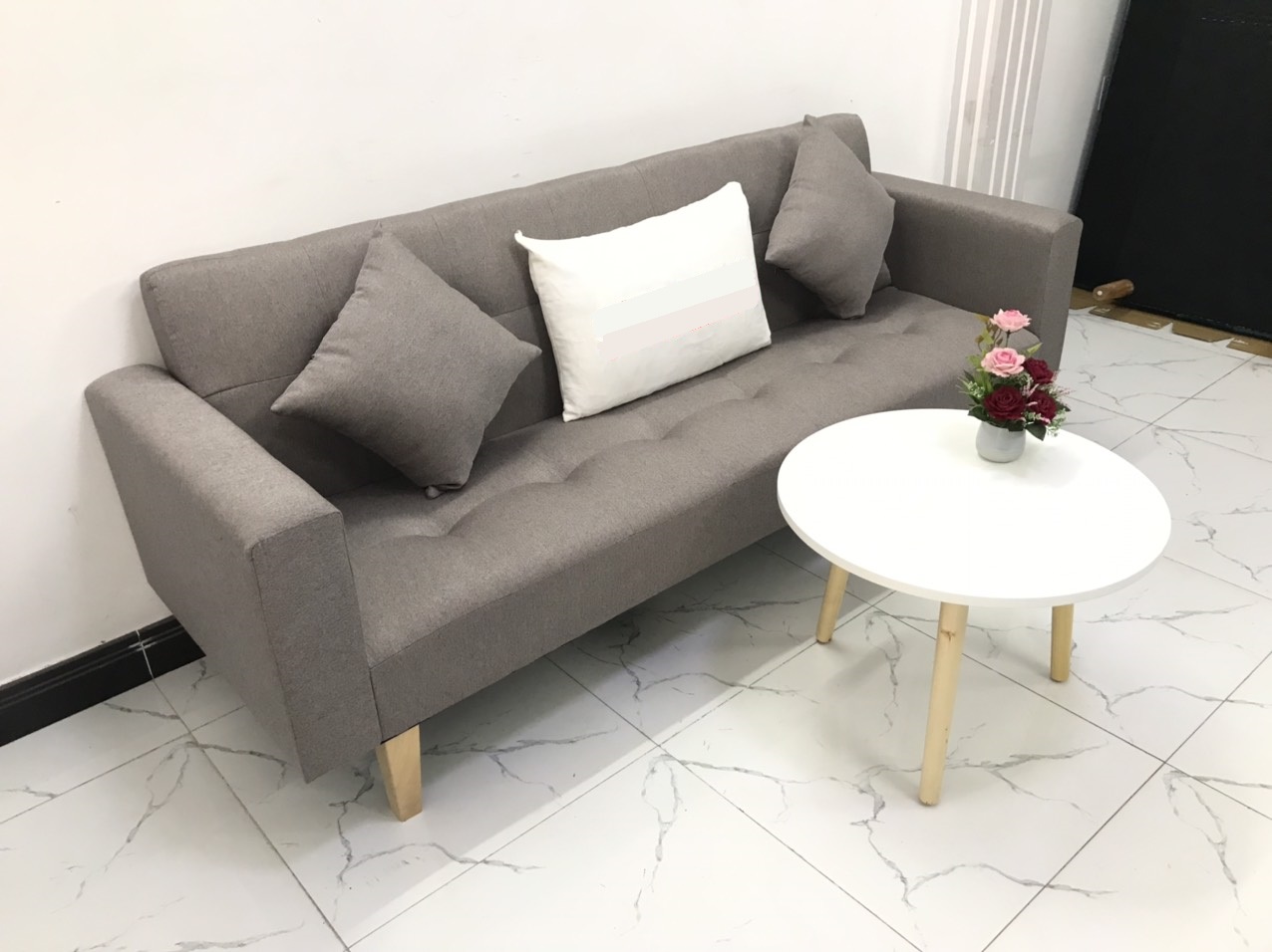 Bộ ghế sofa giường sofa bed tay vịn phòng khách salon linco12