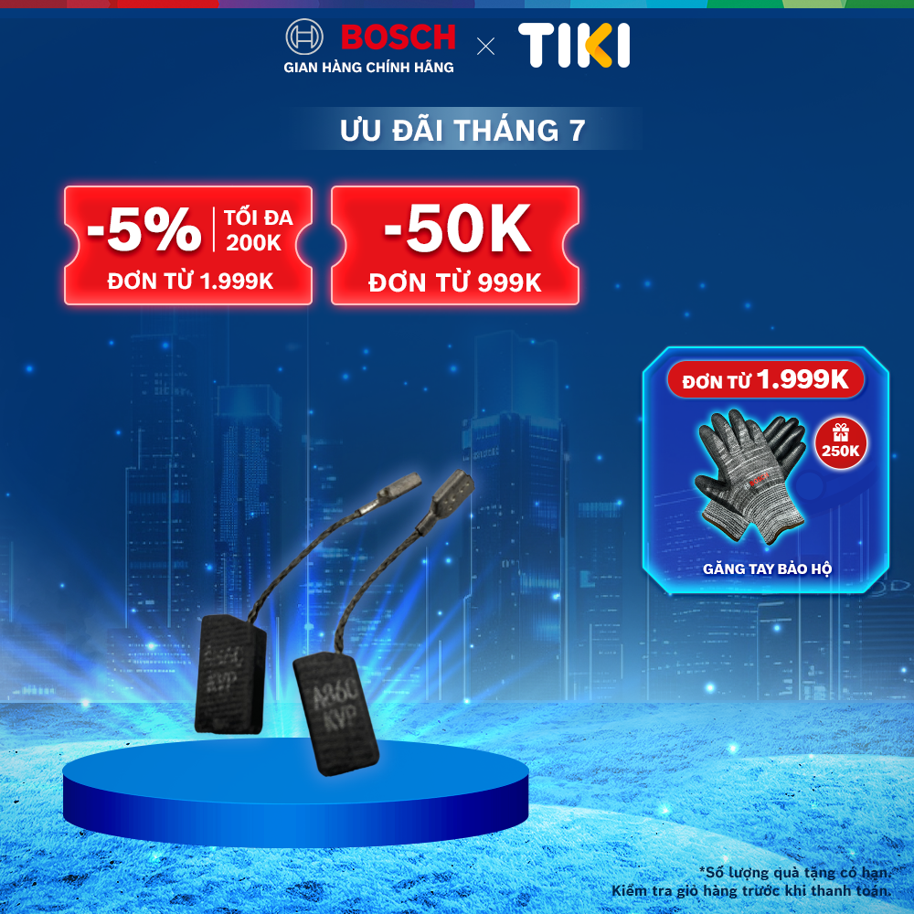 Bộ chổi than phụ tùng cho máy Bosch chất lượng chuẩn Đức