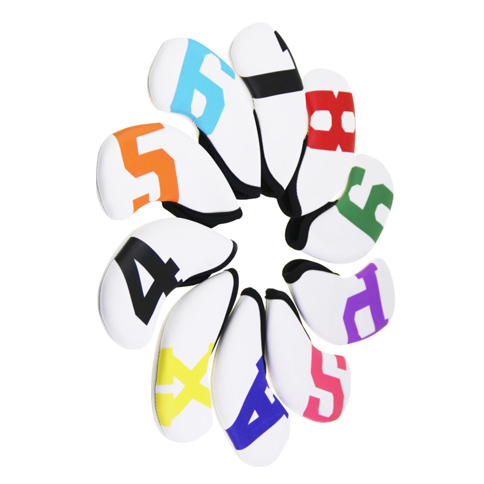 10Pcs Golf Iron Headcover Golf Club Head Cover 4-9,P,A,S,