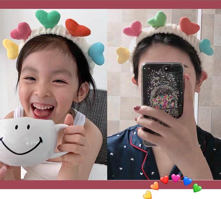 Băng đô, cài tóc trang điểm mềm mịn hình trái tim cute cho bạn gái- ngẫu nhiên màu