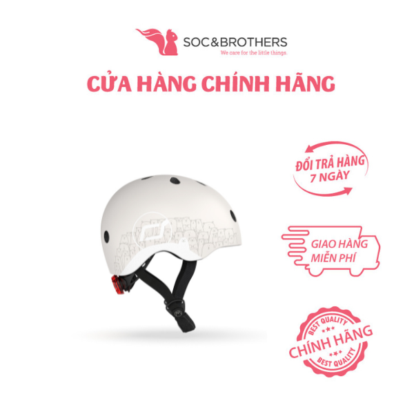 Mũ đội đầu phản quang cho bé Scoot and Ride màu Ash