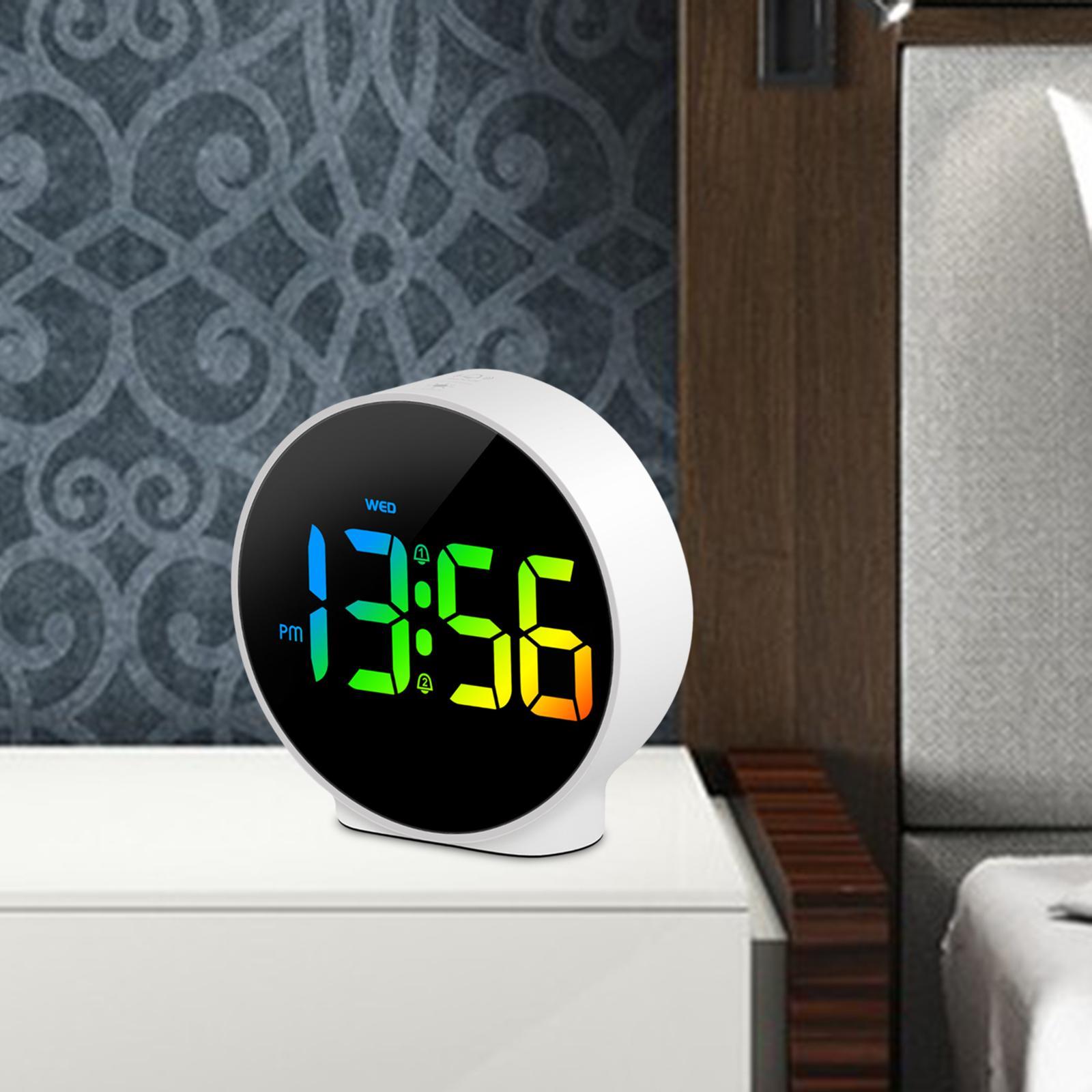 Digital Alarm Clock Table Clock Mirror Desk Clock ,Gift Memory Function Bedroom Bedside Clock LED Digital Table Clocks for Home, Office, Adults