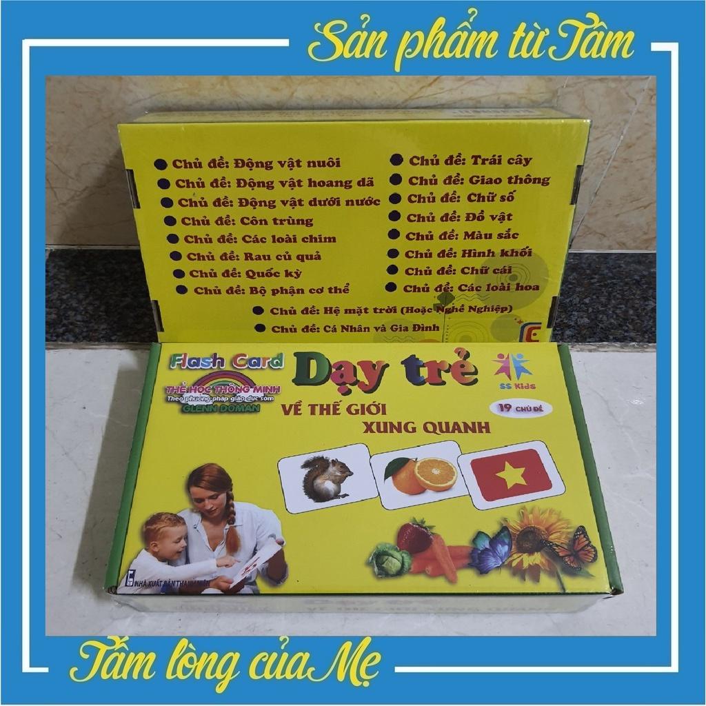 Bộ Thẻ Học Thông Minh 19 CHỦ ĐỀ Loại To Song ngữ tiếng Anh loại chuẩn Glenn Doman Flashcard cho bé từ 0-6 tuổi