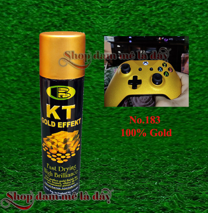 Sơn xịt giả vàng 100% gold nhũ No.183 KT gold effect Bosny - Thái Lan