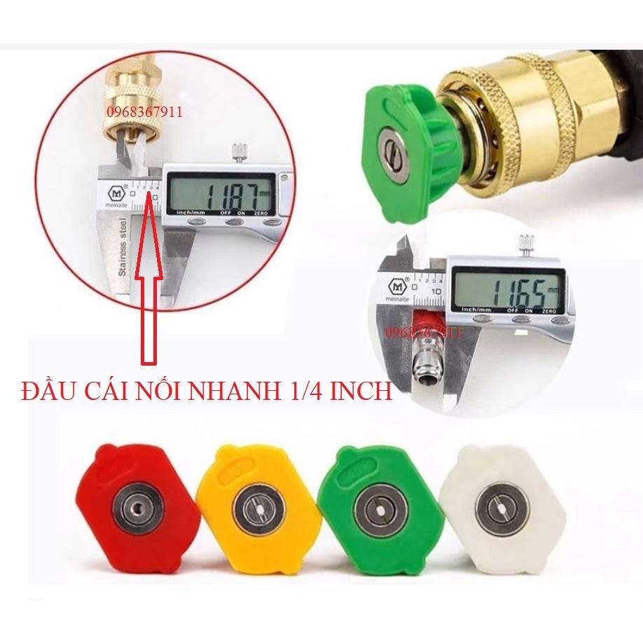 Đầu béc các góc gắn súng xịt rửa của máy rửa xe áp lực cao - Ren nối nhanh 1/4 inch