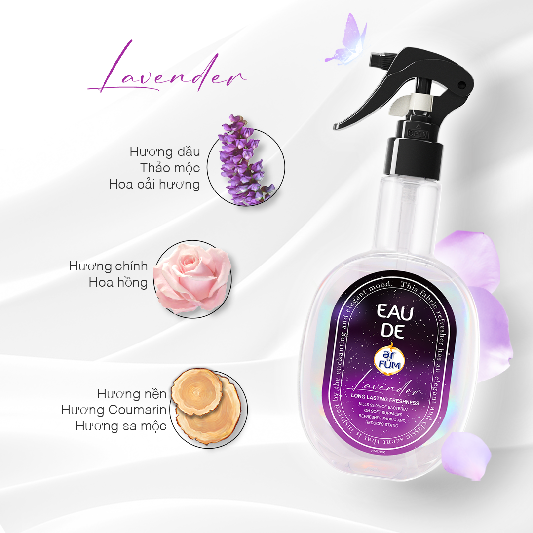 Combo 2 Xịt thơm quần áo hương nước hoa cao cấp arFUM lưu hương lâu, khử mùi hiệu quả