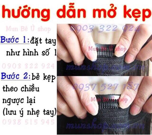 Tóc giả kẹp phồng che mái hói