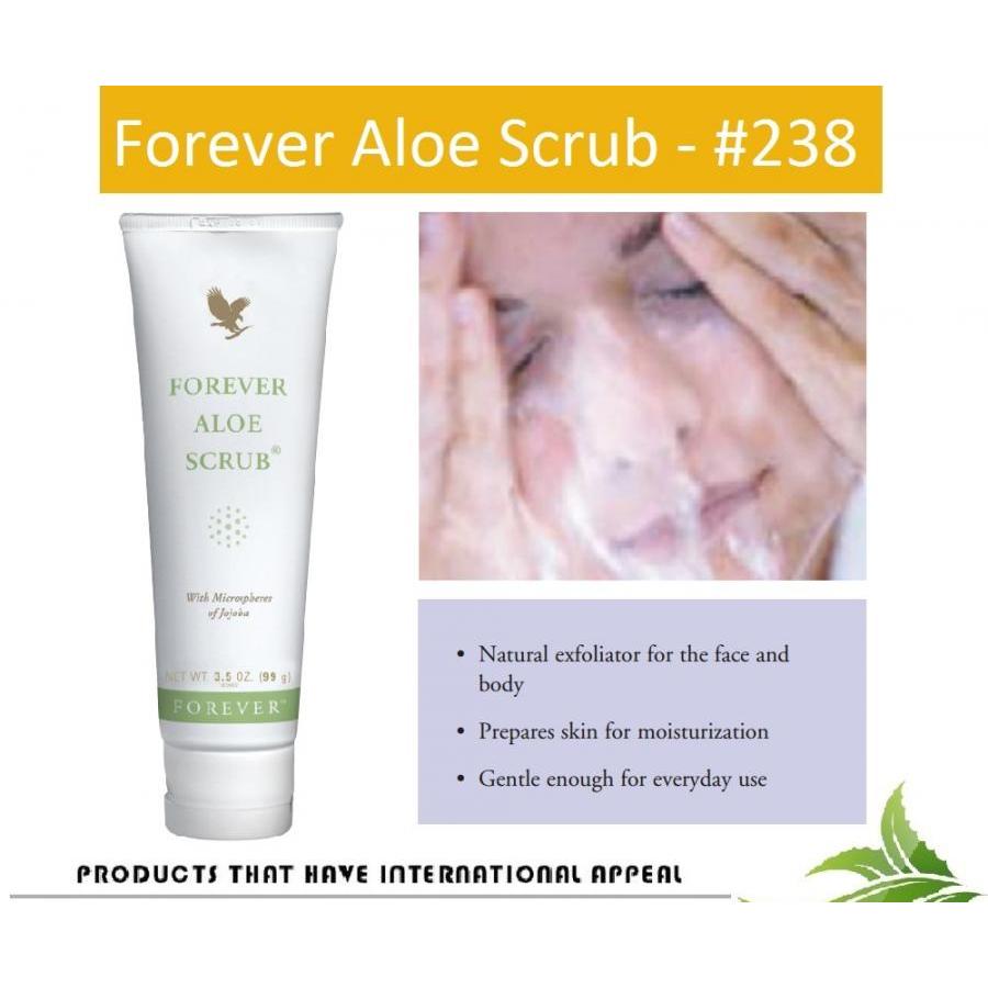 Forever Aloe Scrub (#238) – Sữa rửa mặt và toàn thân hạt cát - giúp tẩy tế bào chết _99gr