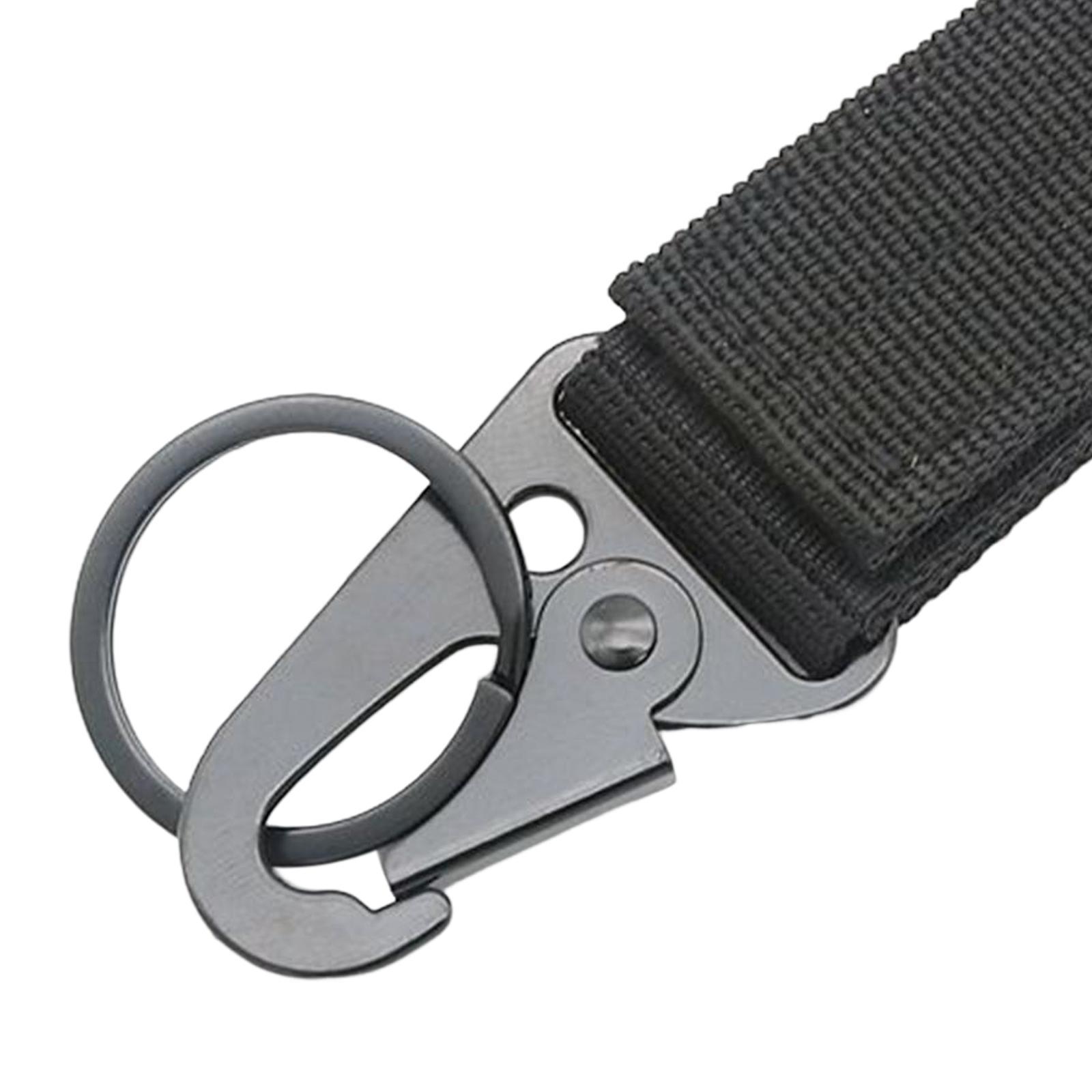Nylon Webbing Buckle Hanging Belt Key Hook for Outdoor Activities Climbing Black