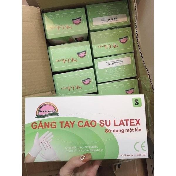 Hộp 100 đôi gang tay cao su Latex sử dụng 1 lần siêu dai