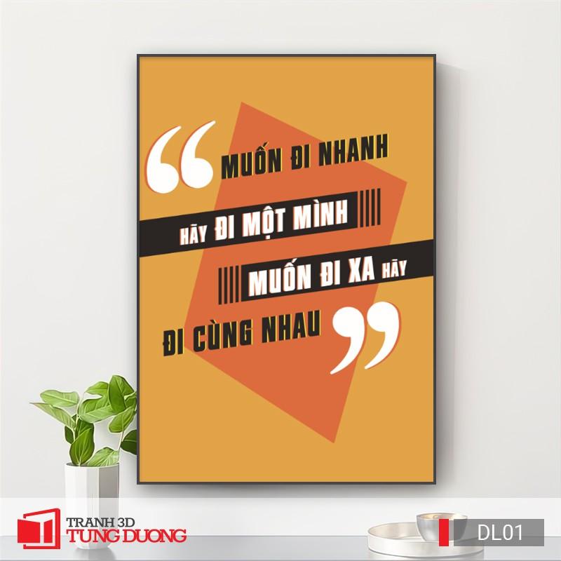 Tranh treo tường động lực văn phòng câu nói slogan truyền cảm hứng, tranh canvas trang trí DL01