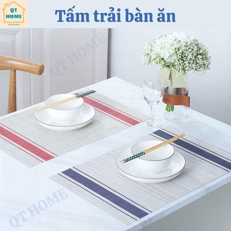 Tấm Trải Bàn Ăn PVC Cách Nhiệt, Kiểu 2 Sọc