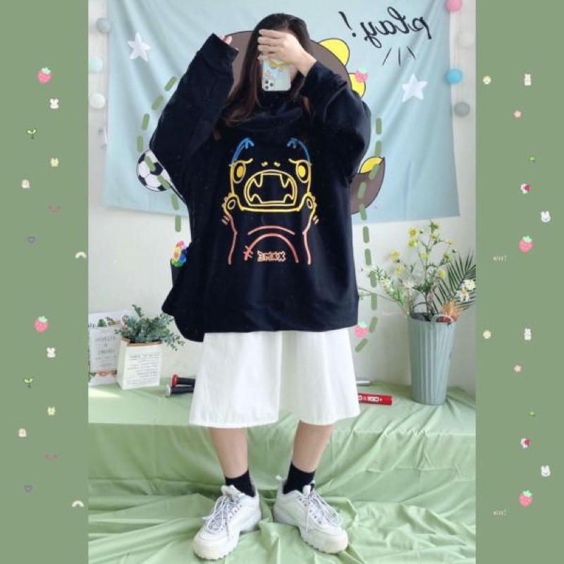 Áo Khoác Nỉ Bông Khủng Long Con Siêu Cute - Form rộng Unisex Nam Nữ Couple