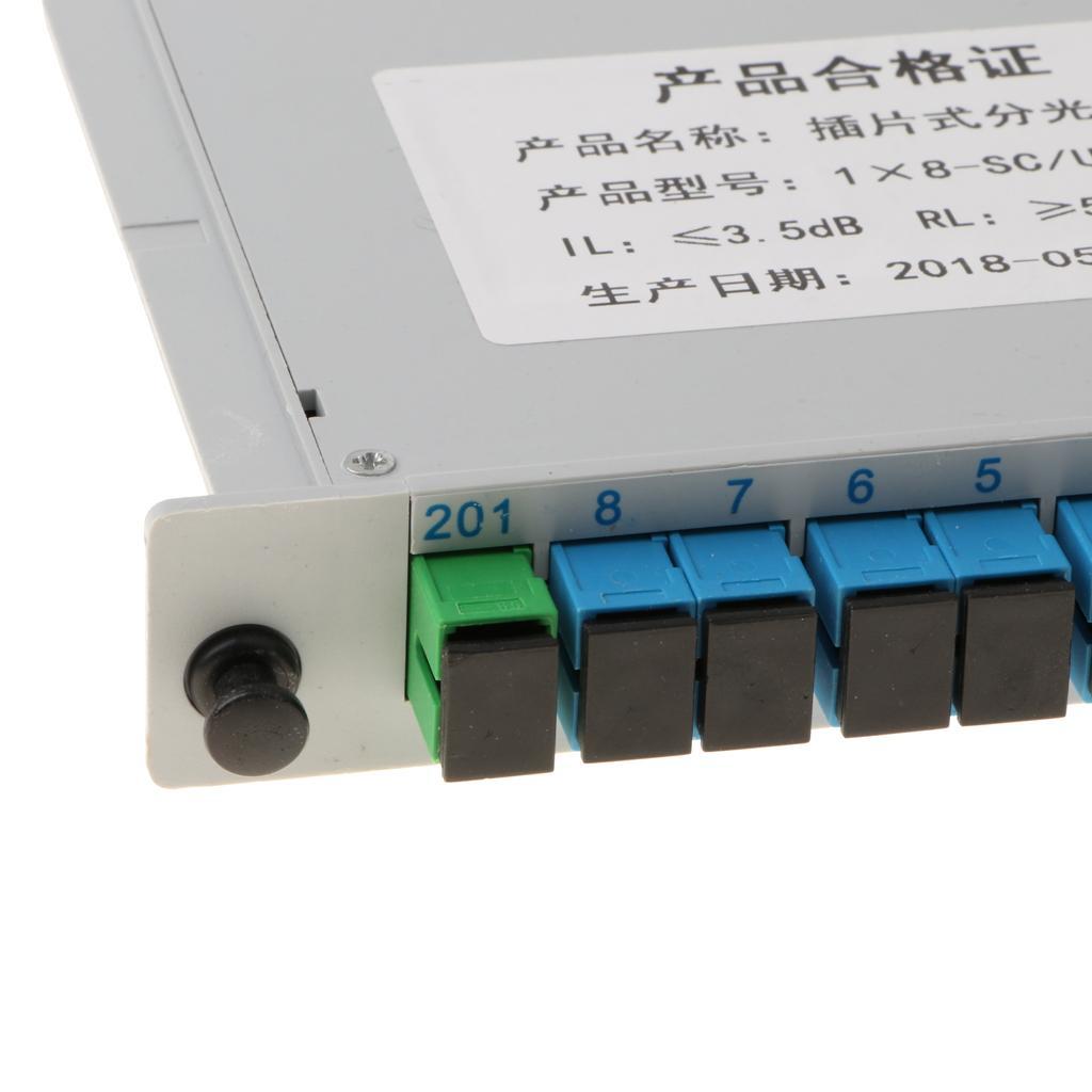 1 to 8 SC / UPC Interface Inserting PLC Fiber Optical FTTH Splitter