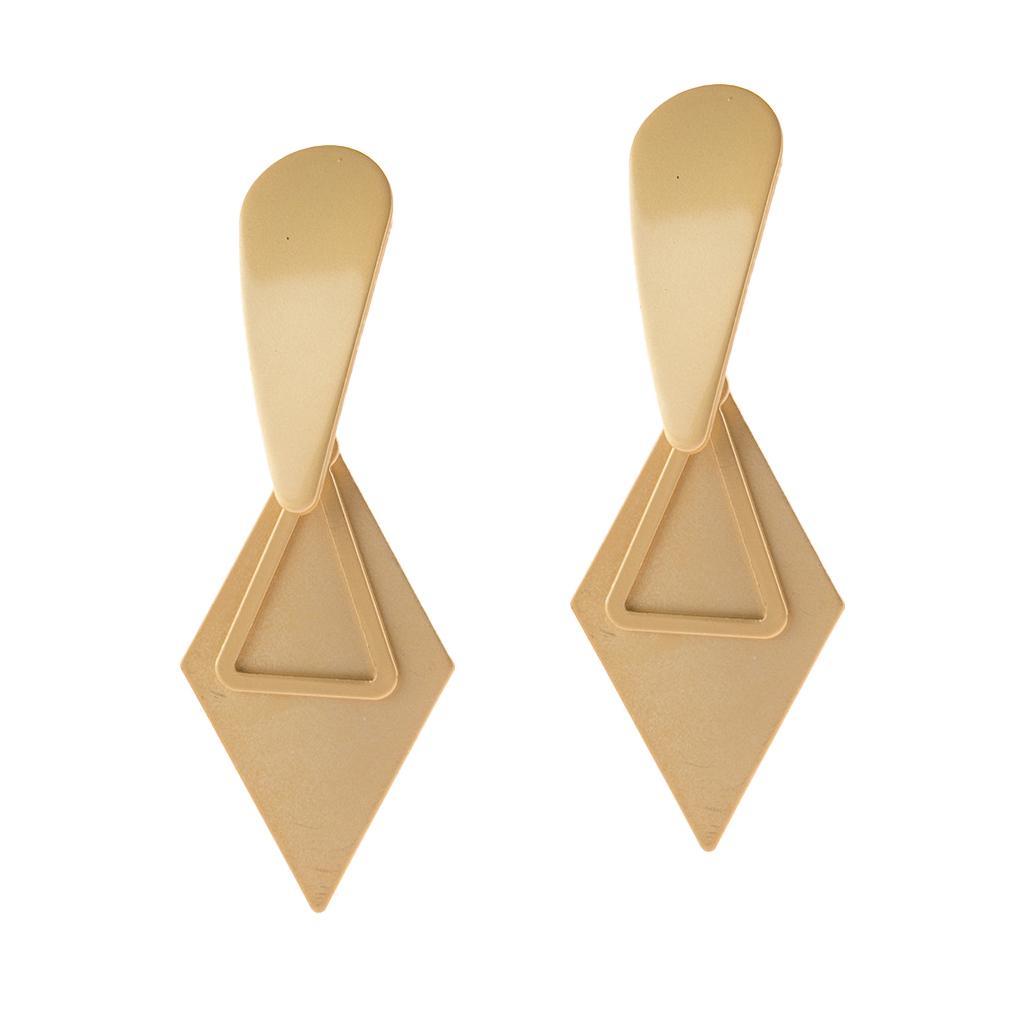 Women Metal Earrings Dangle Ear Stud Fashionable Earrings Gift Golden