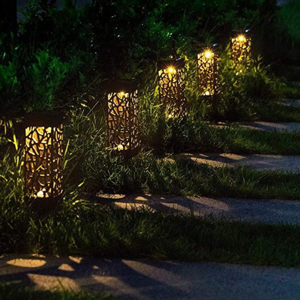 6 Pieces Hollow Solar Lawn Lights Ground Lights Garden Lights