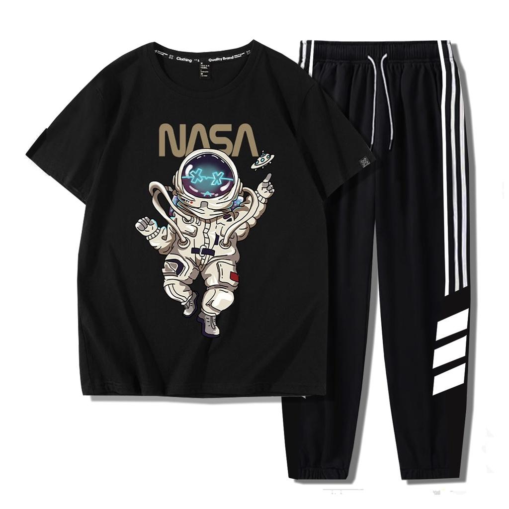 Bộ Quần Áo Nam Áo Thun In Chữ NASA Quần Jogger Sọc Chéo Ulzzang Thời Trang Zenkonu QUAN NAM 1000094 + TOP NAM 1000178