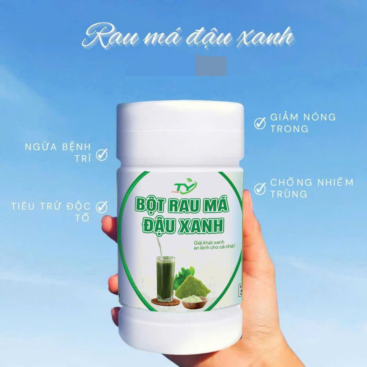 (1kg) Bột Rau Má Đậu Xanh Tách Gân Siêu Mịn, Thơm Ngon Béo Ngậy KHÔNG ĐƯỜNG, hàng đã được kiểm định chất lượng FTAKY