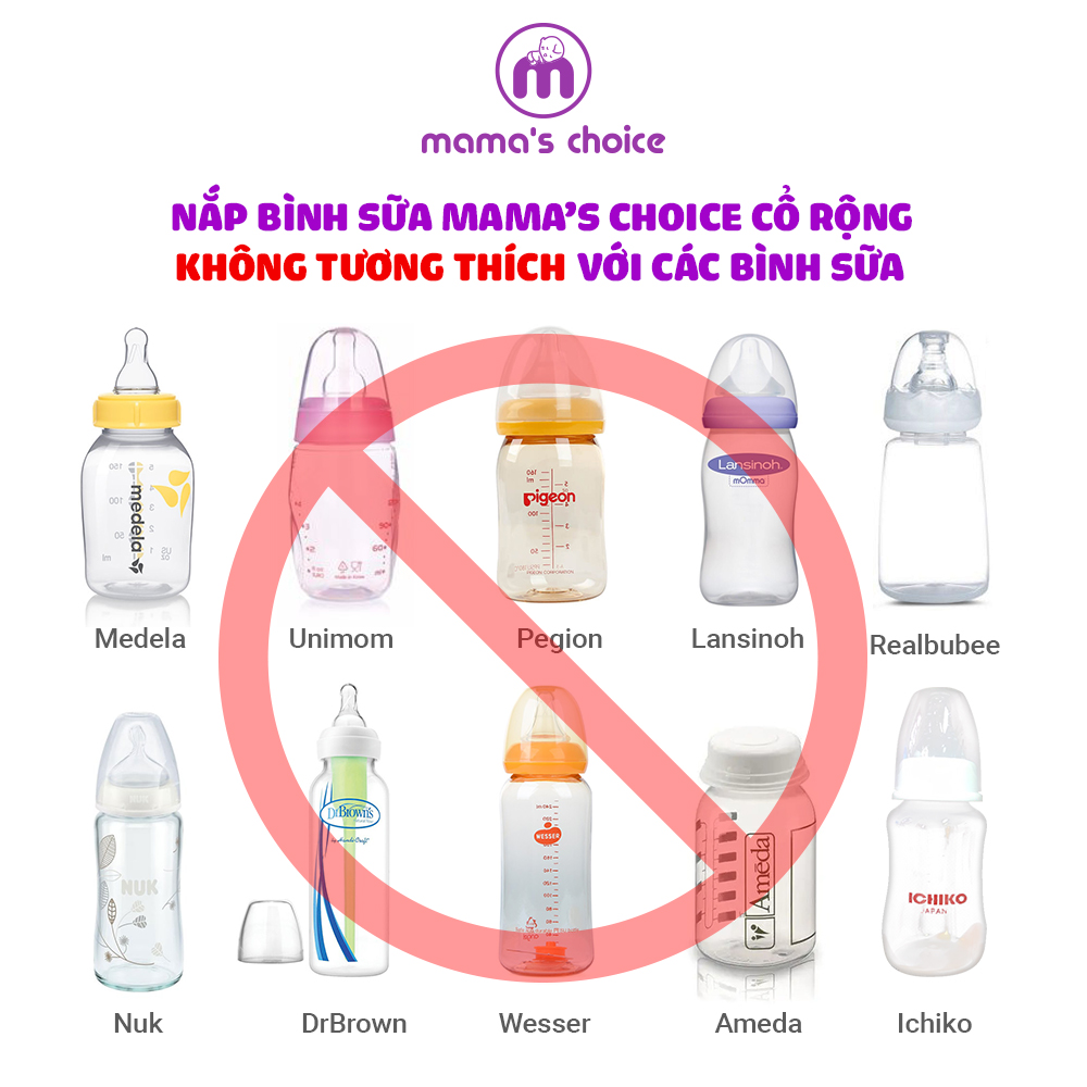 Nắp Bình Sữa Mama's Choice, Tương Thích Với Bình Trữ Medela, Spectra, Avent, Unimom, Rozabi, Cimilre, Fatz, Ameda, Dr. Brown, Real Bubee,BioHealth