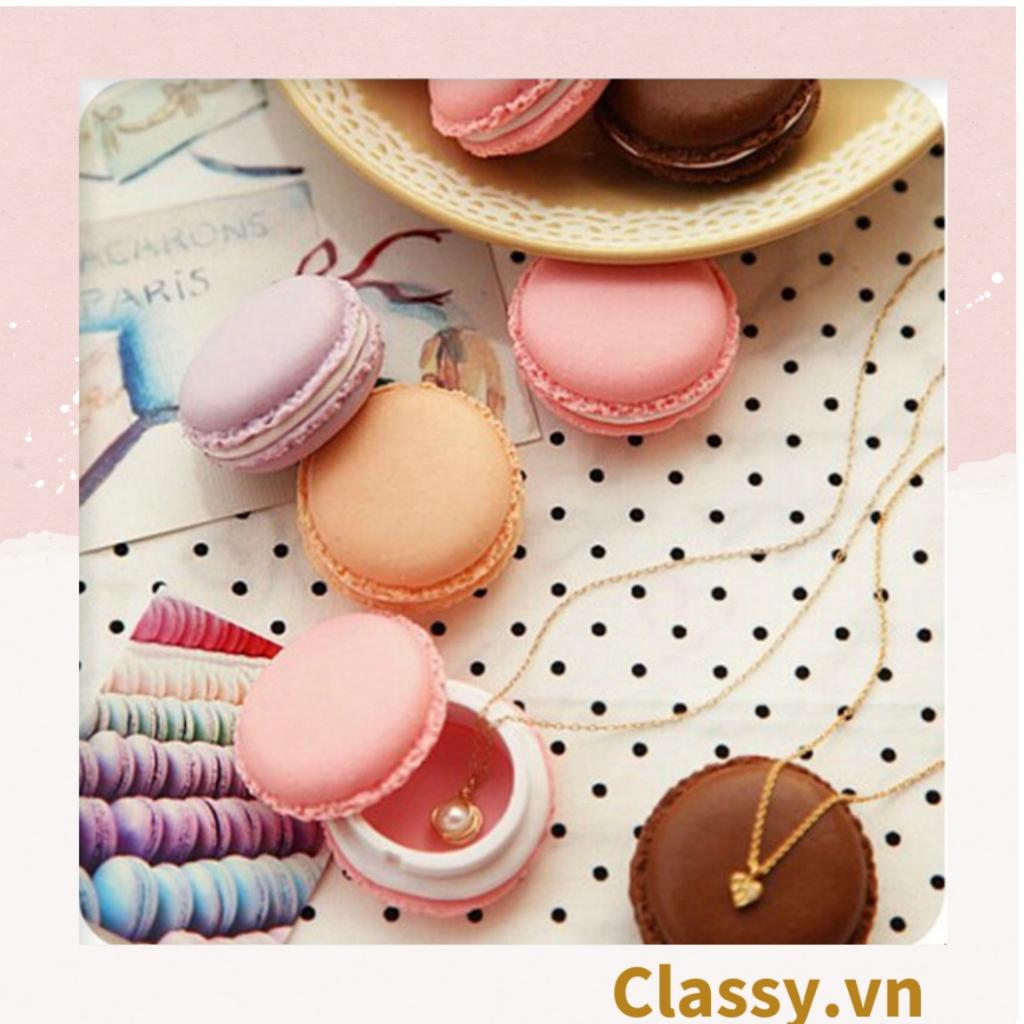 Hộp đựng trang sức, bông tai khuyên tai hoặc phụ kiện hoặc tai nghe hình bánh Macaron PK1713