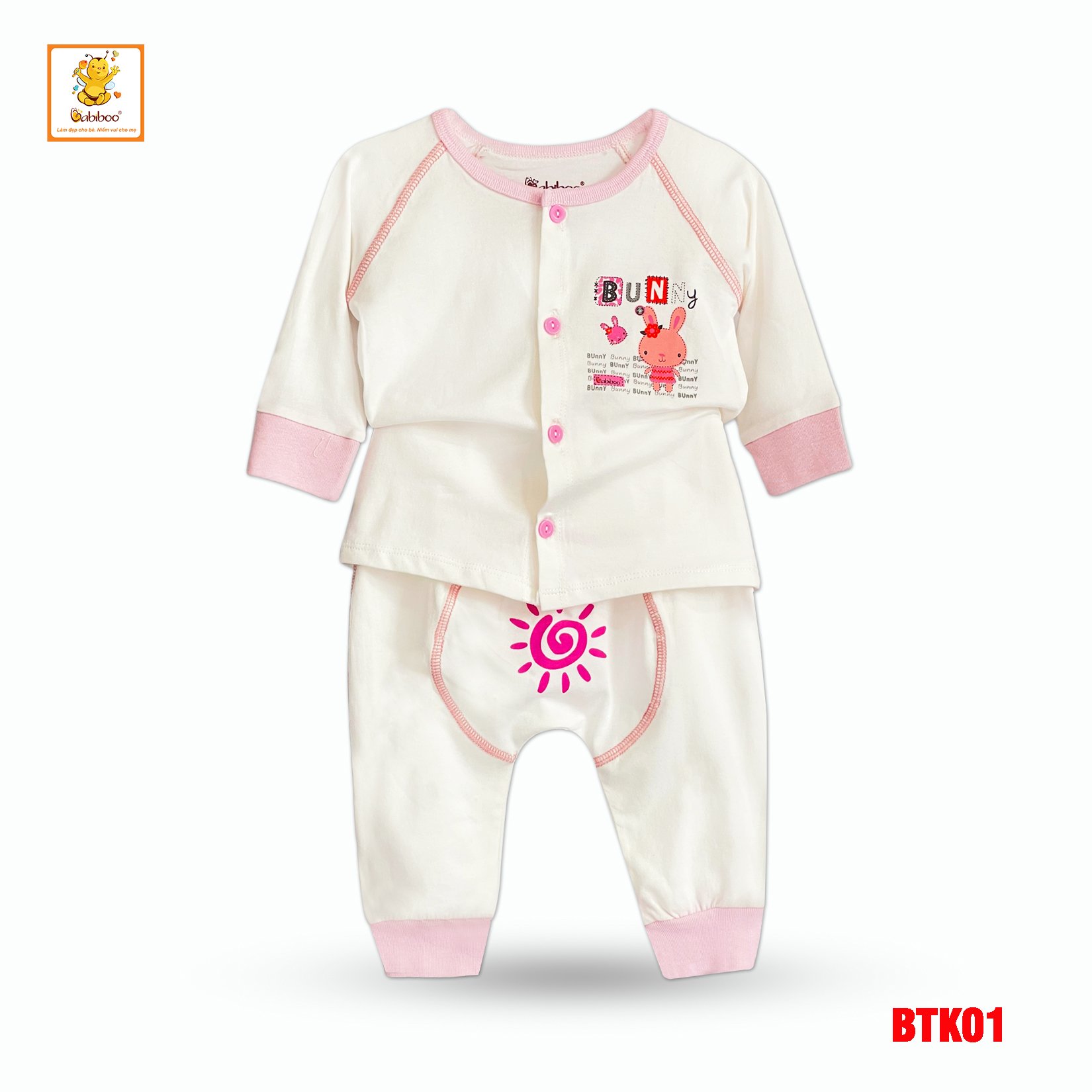 Đồ bộ bé trai BABIBOO quần áo sơ sinh dài vải cotton 4 chiều mềm mịn, mát BTK01