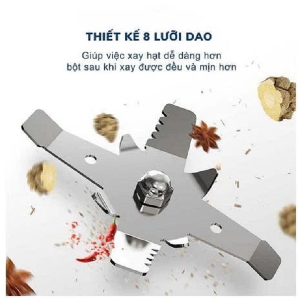 [KoSuyTu] Máy Xay Hạt Khô Đa Năng Mới Dung Tích Lớn - Công Suất 300W - 8 Lưỡi Xay Siêu Mịn - Xay Các Loại Hạt, Đồ Khô, Coffee, Ngũ Cốc Không Ồn