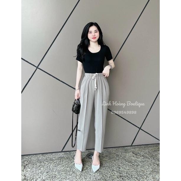 QUẦN NỮ BAGGY CHUN CHẤT RUBY (Hàng có sẵn)_M025