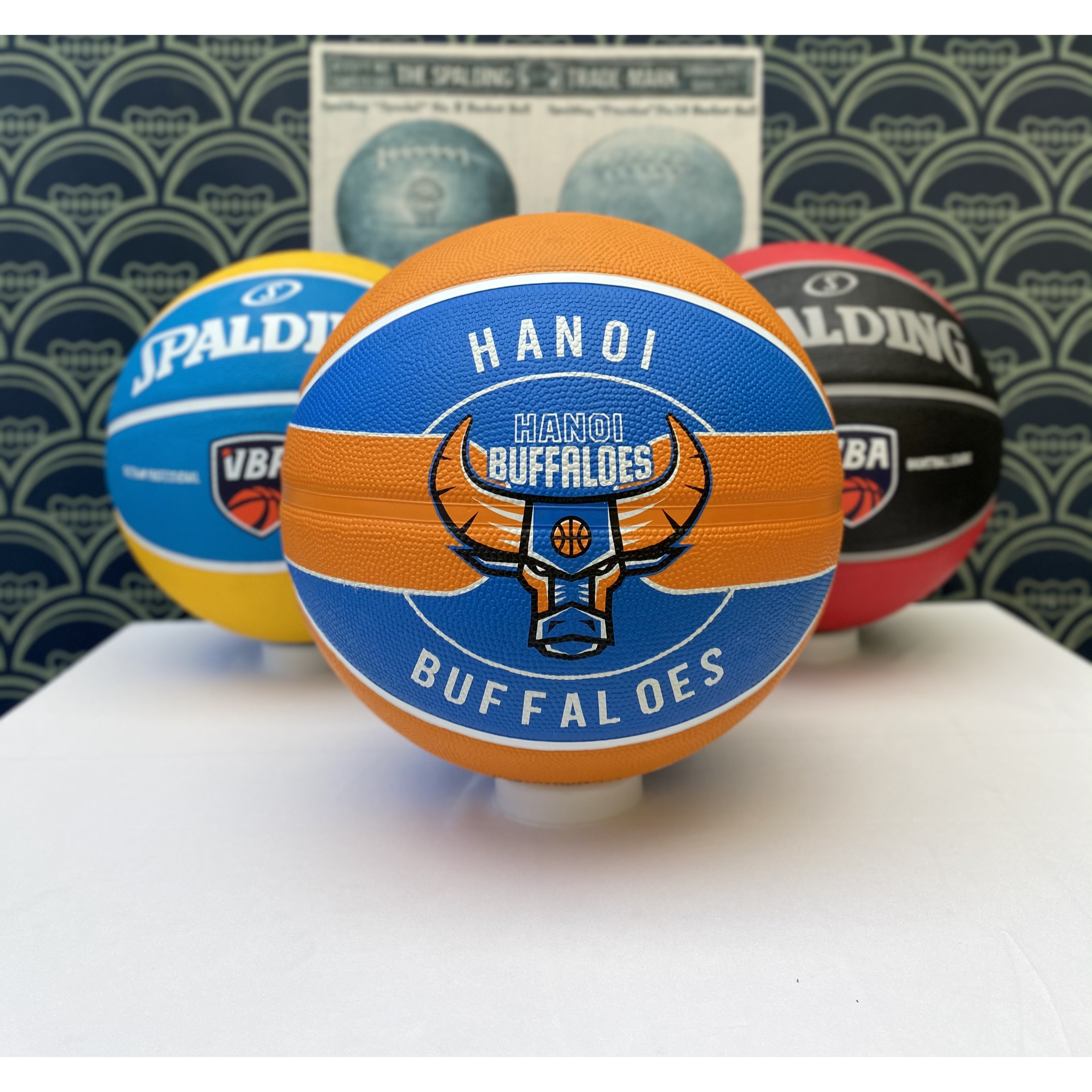 Bóng rổ Spalding HANOI BUFFALOES VBA (2021) size7 cao su Giải bóng rổ các câu lạc bộ chuyên nghiệp Việt Nam