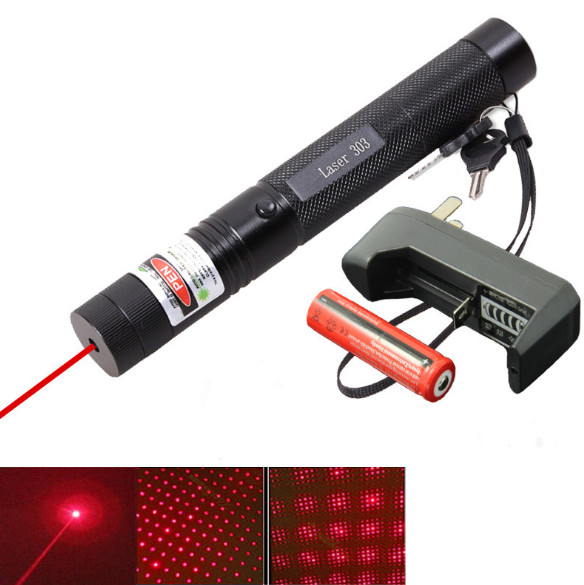 Đèn laser 303 ánh sáng chiếu xa HR (tặng kèm sạc và pin )