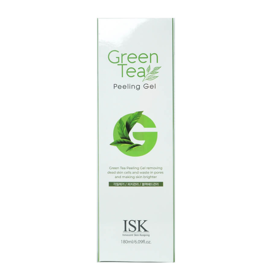 Gel tẩy tế bào chết trà xanh ISK Green Tea Peeling Gel Hàn Quốc 180ml tặng móc khóa