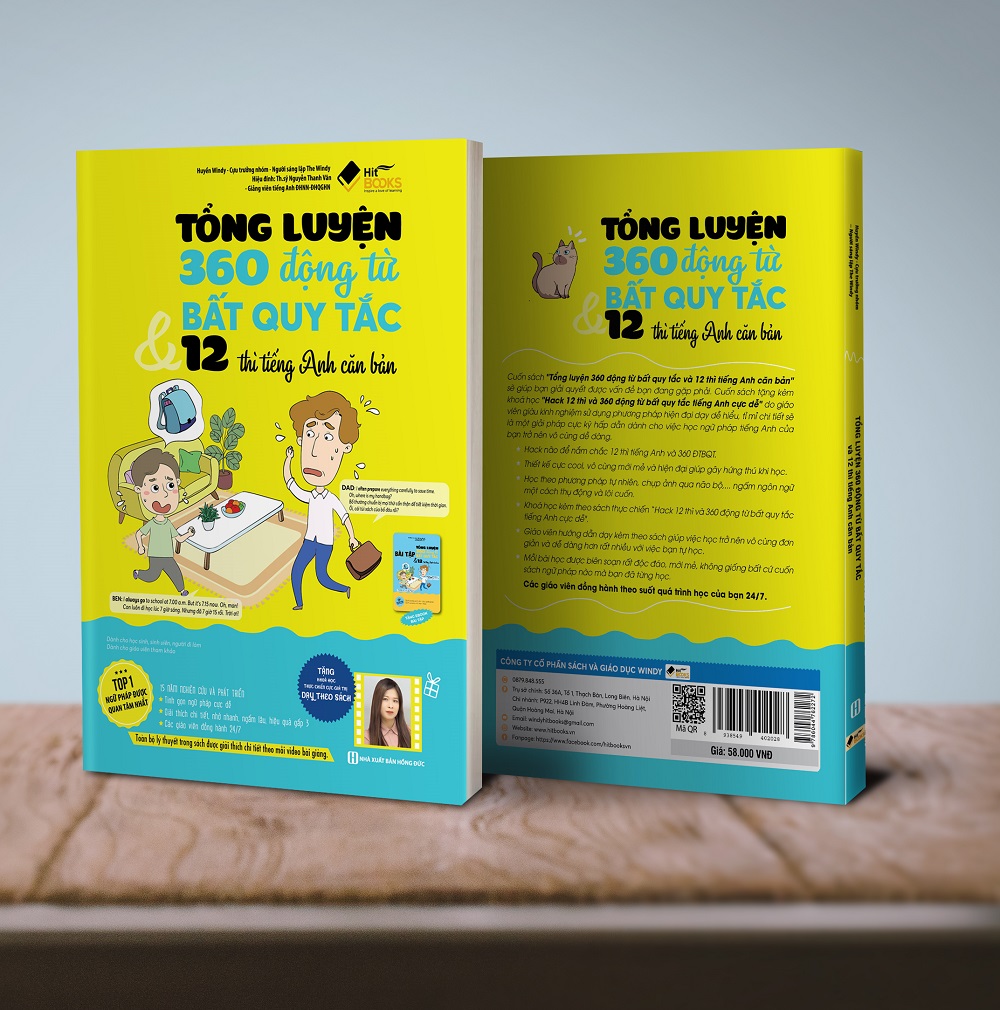 Sách - Tổng luyện 360 động từ bất quy tắc và 12 thì tiếng Anh căn bản - in màu - HITBOOKS