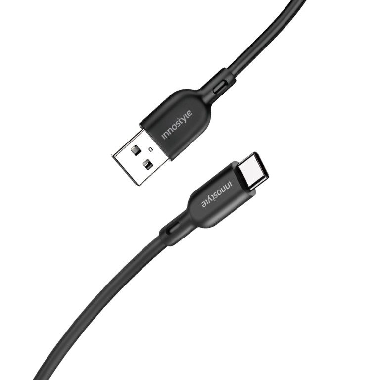 Cáp Innostyle Ultraflex USB-A to USB-C 1m5 - Hỗ trợ sạc công suất 3A, độ bền cao - Hàng chính hãng