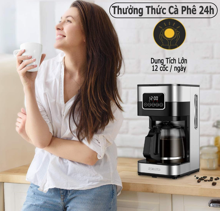 Máy pha cà phê tự động cao cấp Shardor CM1429TA-GS - Dung tích 1500ml - Bảo hành 12 tháng- Hàng chính hãng