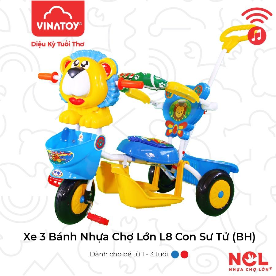 Xe 3 Bánh Trẻ Em Nhựa Chợ Lớn L8 Sư Tử ĐKBH - M1304-X3B