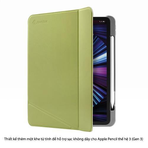 BAO DA TOMTOC TỪ TÍNH ĐA GÓC VERTICAL SẠC KHÔNG DÂY A.PENCIL FOR IPAD PRO 11-INCH M1 2021