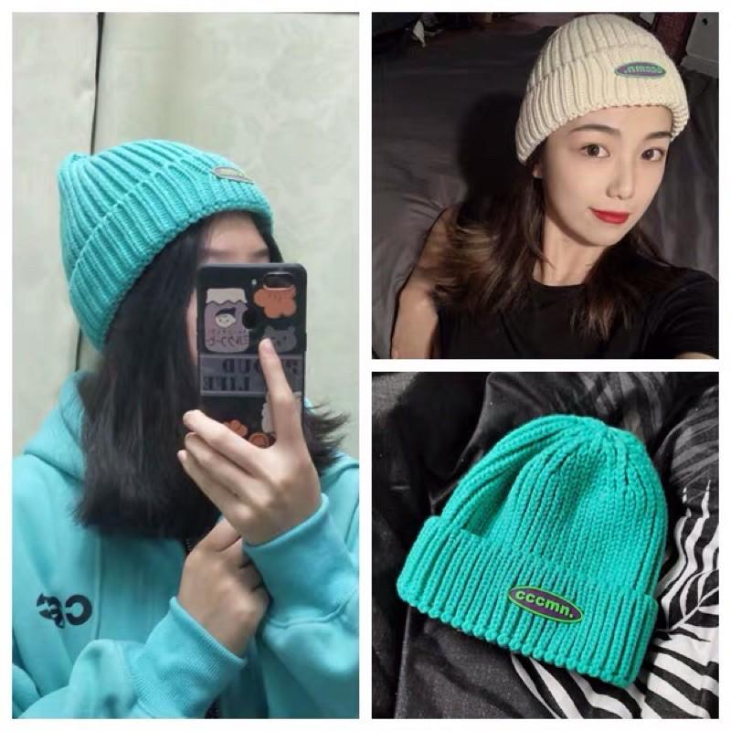 Mũ len beanie tag chữ