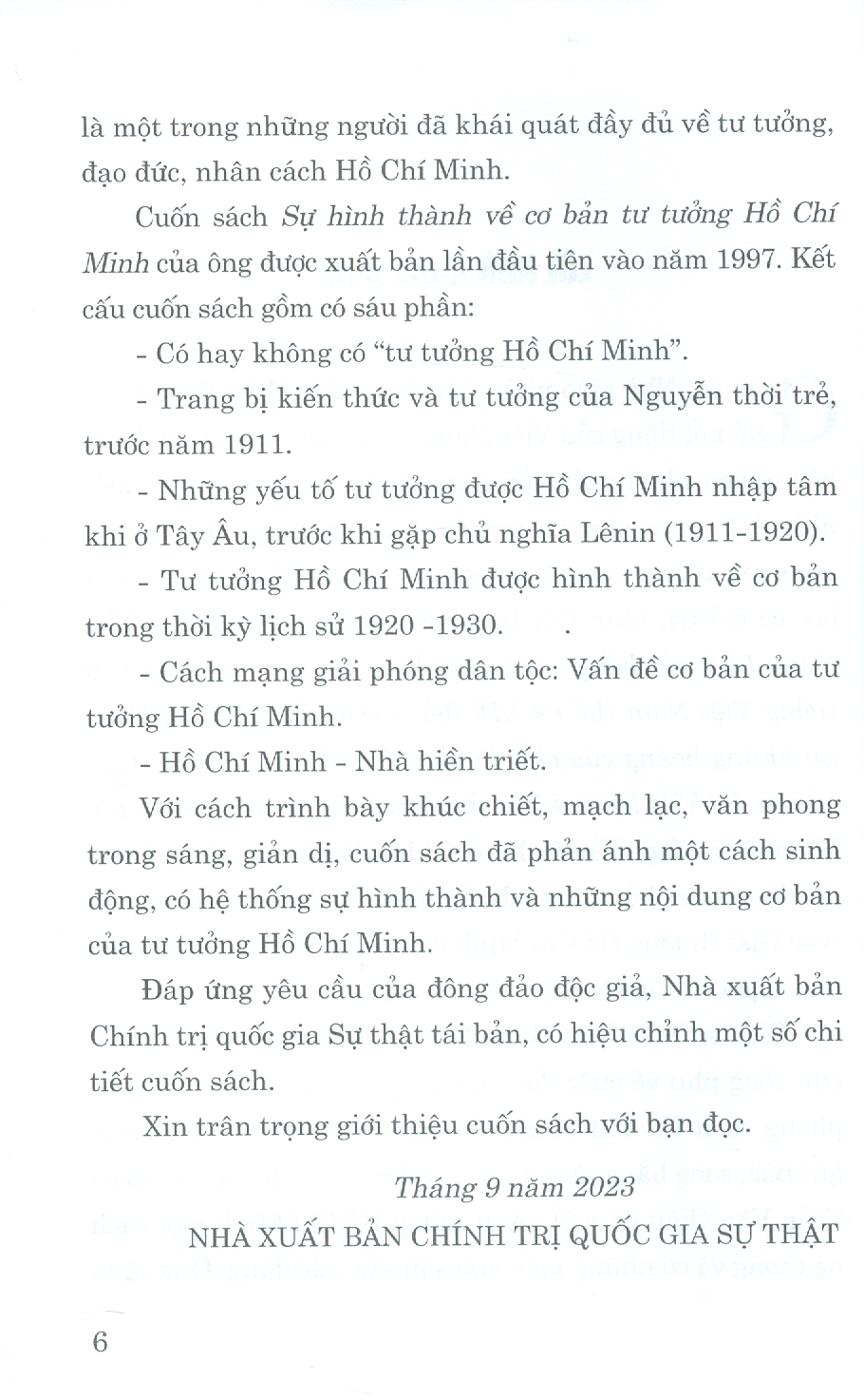 Sự Hình Thành Về Cơ Bản Tư Tưởng Hồ Chí Minh