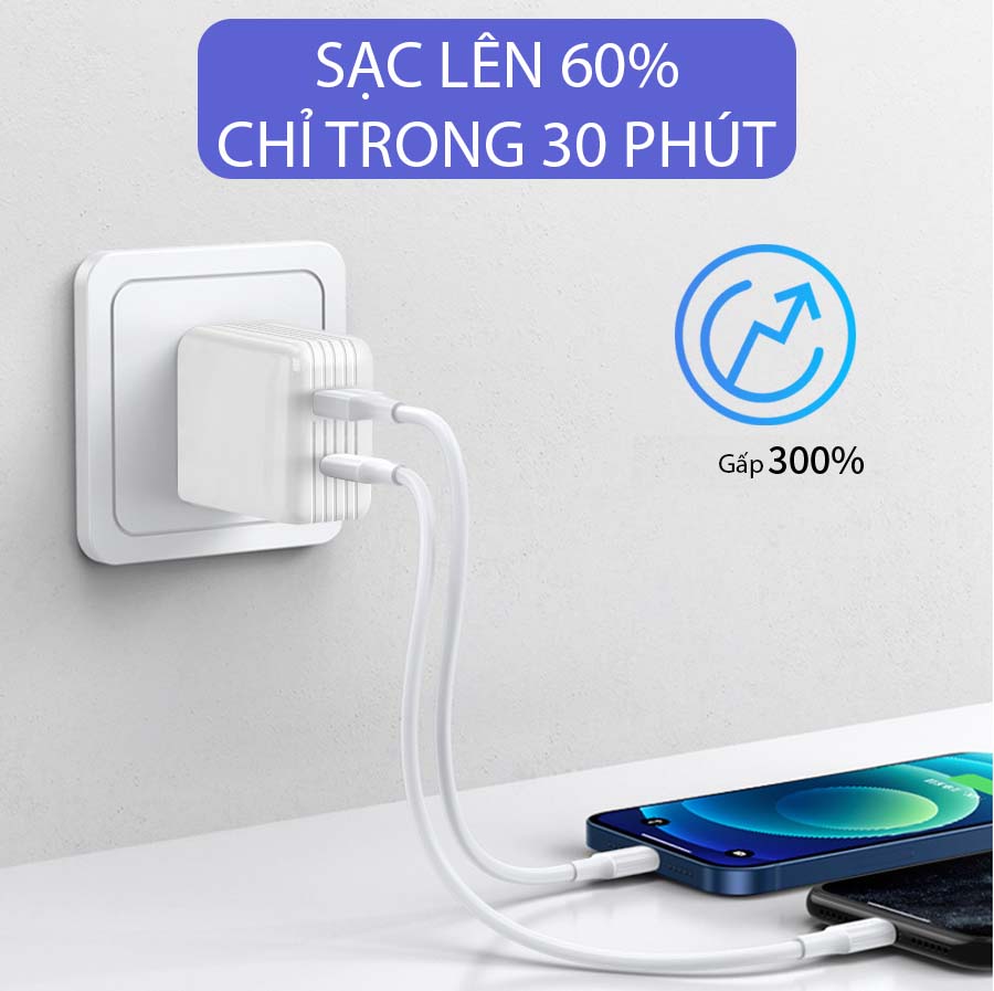 Hình ảnh Củ Sạc Nhanh 20W Quick Charger QC3.0 + PD Hai Cổng USB Type C Màu Trắng Hỗ Trợ Sạc Nhanh Cho Điện Thoại Android Phụ Kiện Tai Nghe Bluetooth Cáp Sạc Pin Dự Phòng Công Nghệ Mới Chống Cháy Nổ Bảo Vệ Pin - ML025