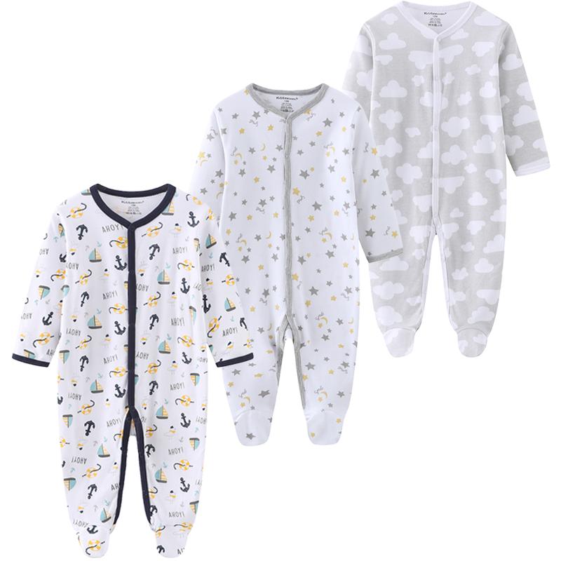 Mùa Thu Unisex Bé Romper Áo Liền Quần Dài Tay Mùa Đông Cho Bé Quần Áo 1/2/3 Sơ Sinh Bé Trai Gái Onesie 100% cotton Trẻ Sơ Sinh Hoạt Hình Bộ Đồ Ngủ