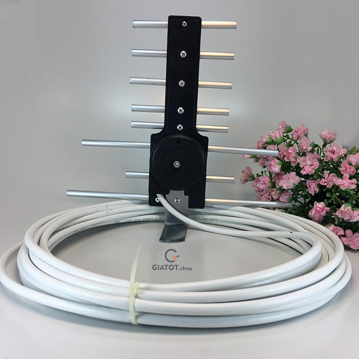 Bộ Anten thu sóng dùng cho Tivi tích hợp DVB-T2, dây 15m