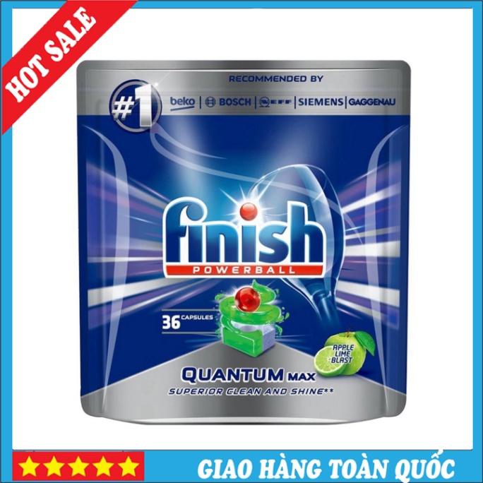 Viên Rửa Bát Finish Quantum Max Apple&amp;amp;Lime 36 Viên - Hương Chanh,Táo