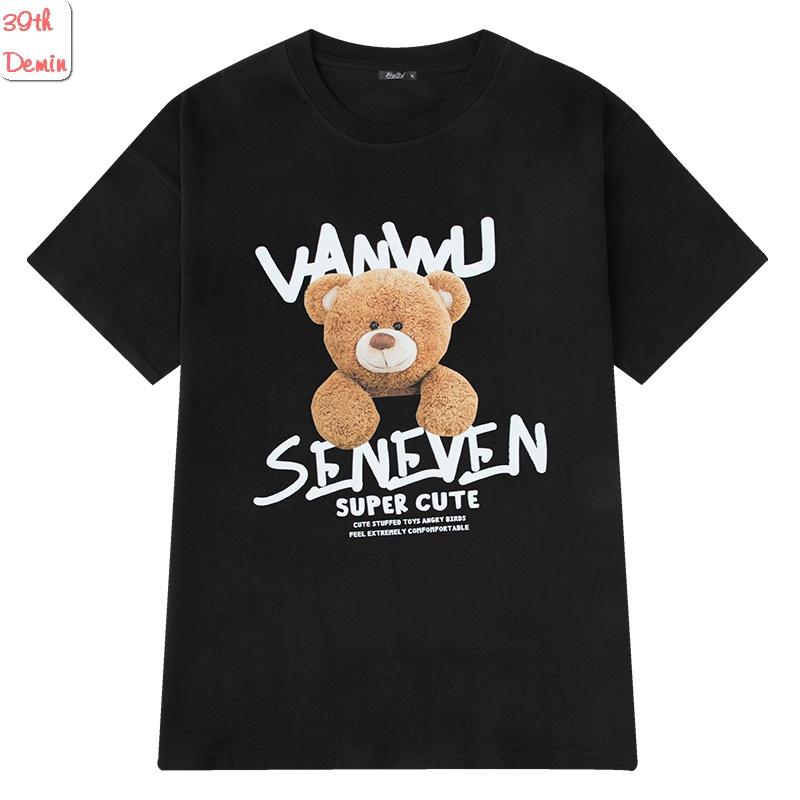 Áo thun tay lỡ NELLY COTTON GẤU cute dáng unisex NAM NỮ form châu á phong cách HIP HOP