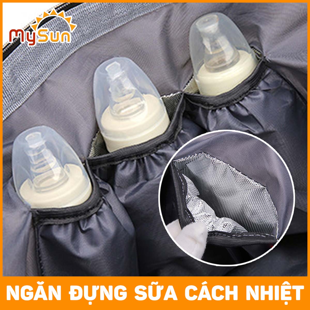 Bộ 3 túi đựng đồ cho mẹ bỉm sữa và em bé cỡ lớn MySun MamaTrio