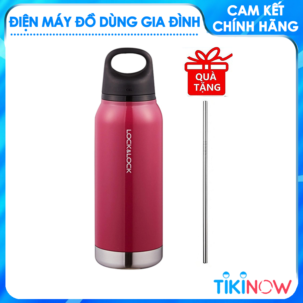 Bình Giữ Nhiệt Lock&amp;Lock Loop Tumbler 530ml, 620ml - Hàng Chính Hãng, Ruột Bình Bằng Thép Không Gỉ, Có Lưới Lọc Trà, Tặng Kèm Ống Hút Inox