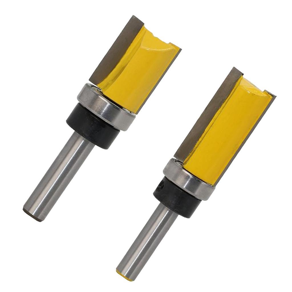 2Pcs 8mm Shank Router Bit Flush Trim Router Bit 3/4" Cutting Dia
